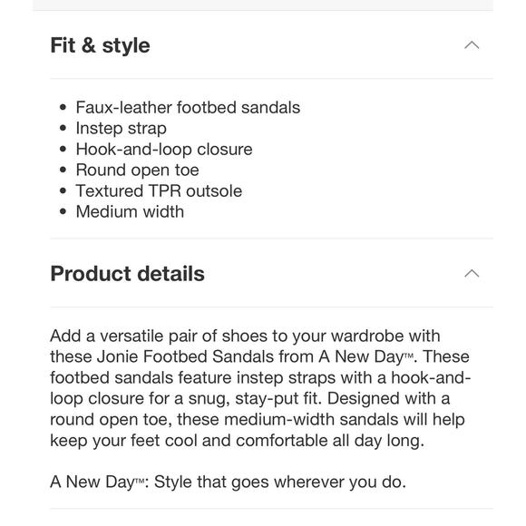 Womens Jonie Footbed Sandals 7.5 Faux Leather Open Toe ,A New Day - Picture 6 of 6